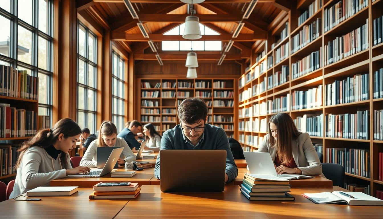 Student using learning strategies while studying