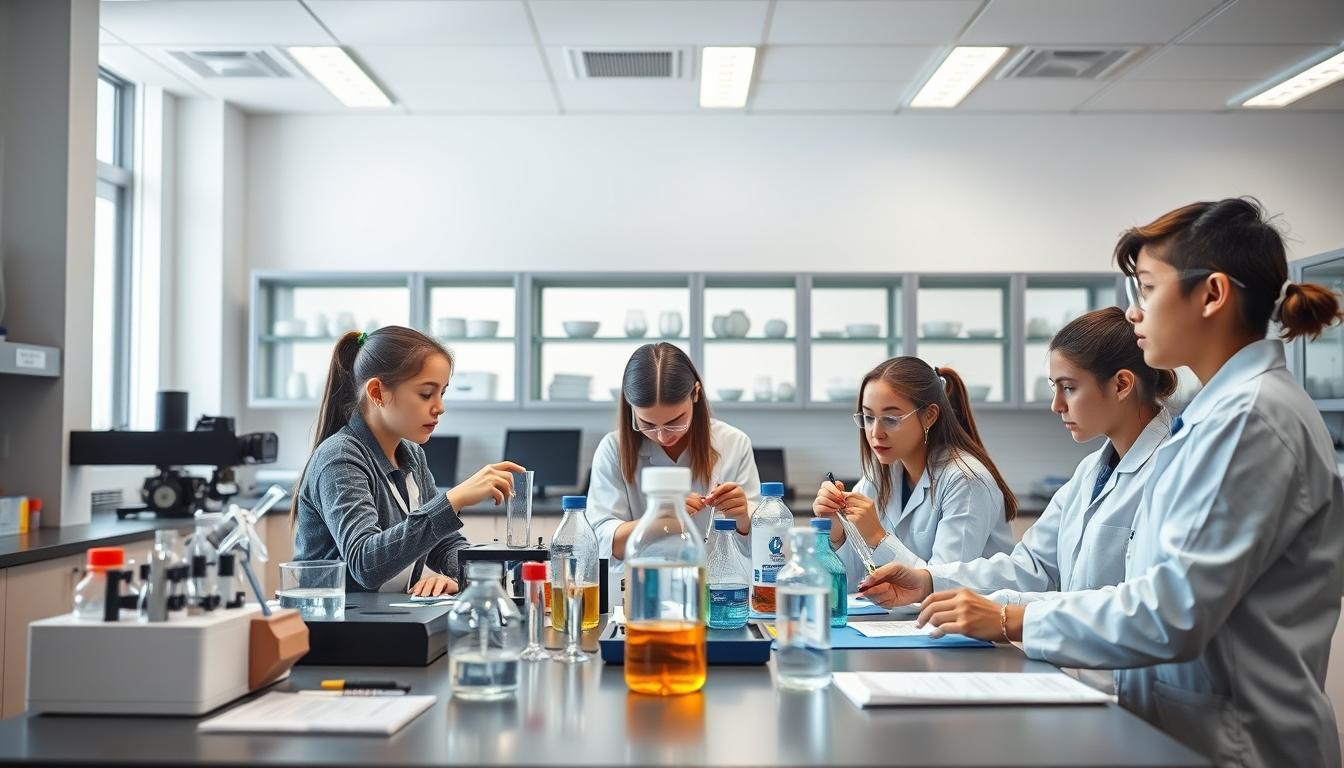 Student using a study guide to organize academic notes