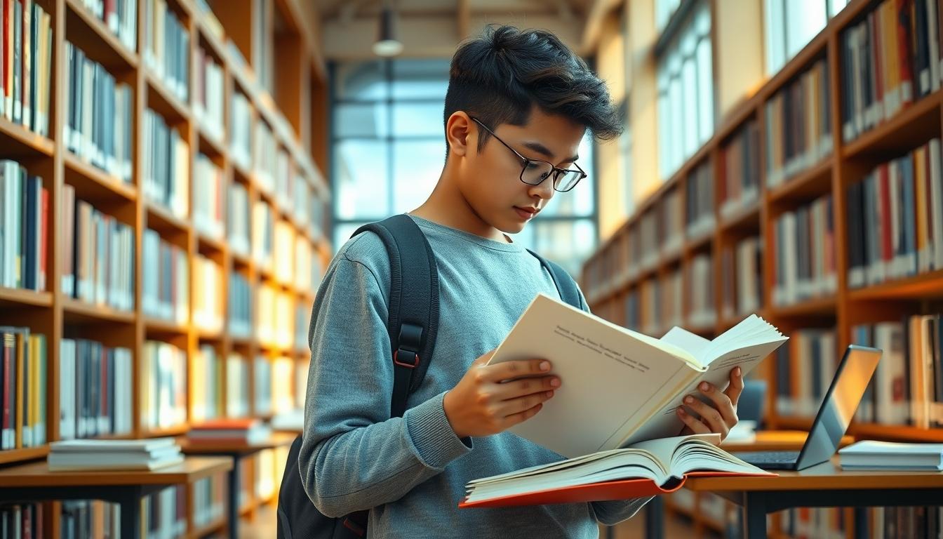 Student preparing for exams with study materials